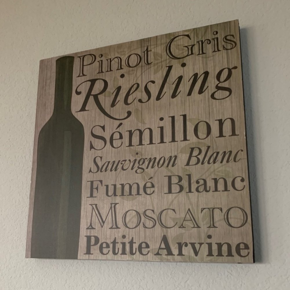 Wall Wine Names Decorative Large Wood Sign